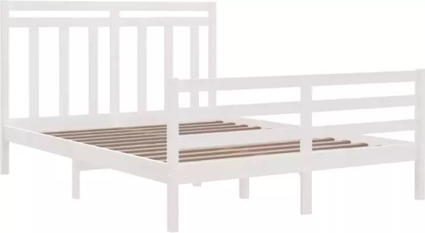VidaXL -Bedframe-massief-hout-wit-150x200-cm-5FT-King-Size - Foto 19