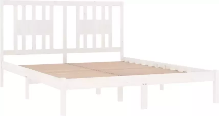 VidaXL -Bedframe-massief-hout-wit-150x200-cm-5FT-King-Size - Foto 5