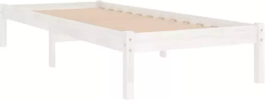 VidaXL -Bedframe-massief-hout-wit-75x190-cm-2FT6-Small-Single