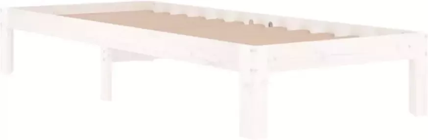 VidaXL -Bedframe-massief-hout-wit-75x190-cm-2FT6-small-single - Foto 5