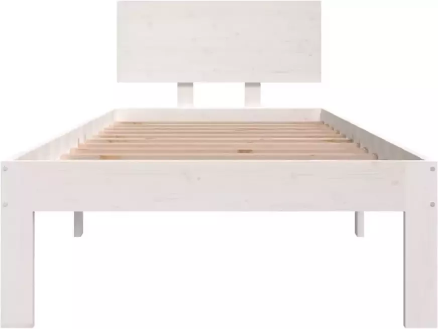 VidaXL -Bedframe-massief-hout-wit-75x190-cm-2FT6-Small-Single - Foto 2