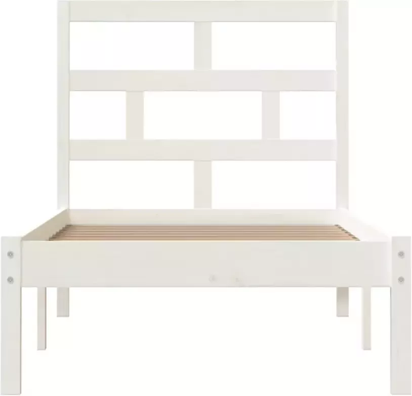 VidaXL -Bedframe-massief-hout-wit-75x190-cm-2FT6-Small-Single - Foto 2