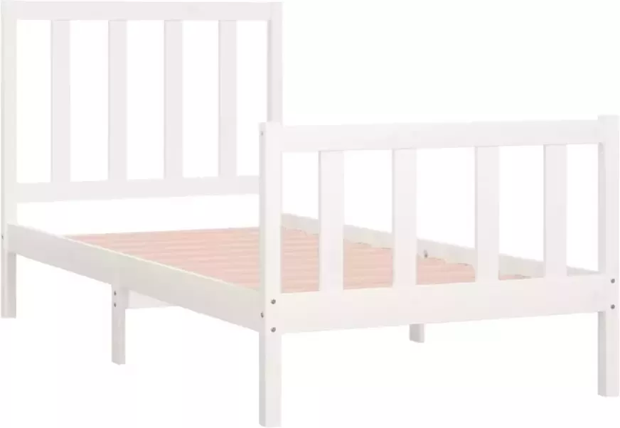 VidaXL -Bedframe-massief-hout-wit-75x190-cm-2FT6-Small-Single - Foto 4