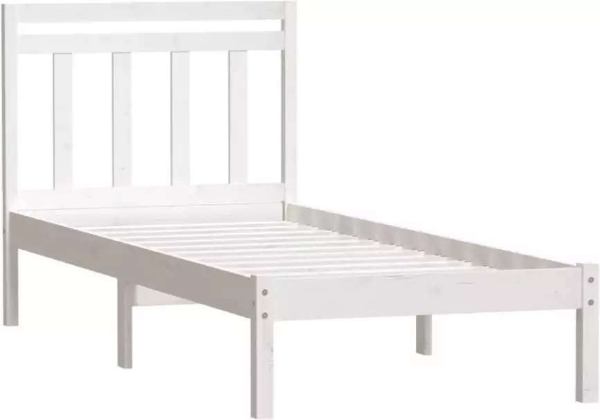 VidaXL -Bedframe-massief-hout-wit-75x190-cm-2FT6-small-single - Foto 5