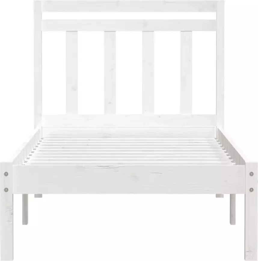 VidaXL -Bedframe-massief-hout-wit-75x190-cm-2FT6-small-single - Foto 2