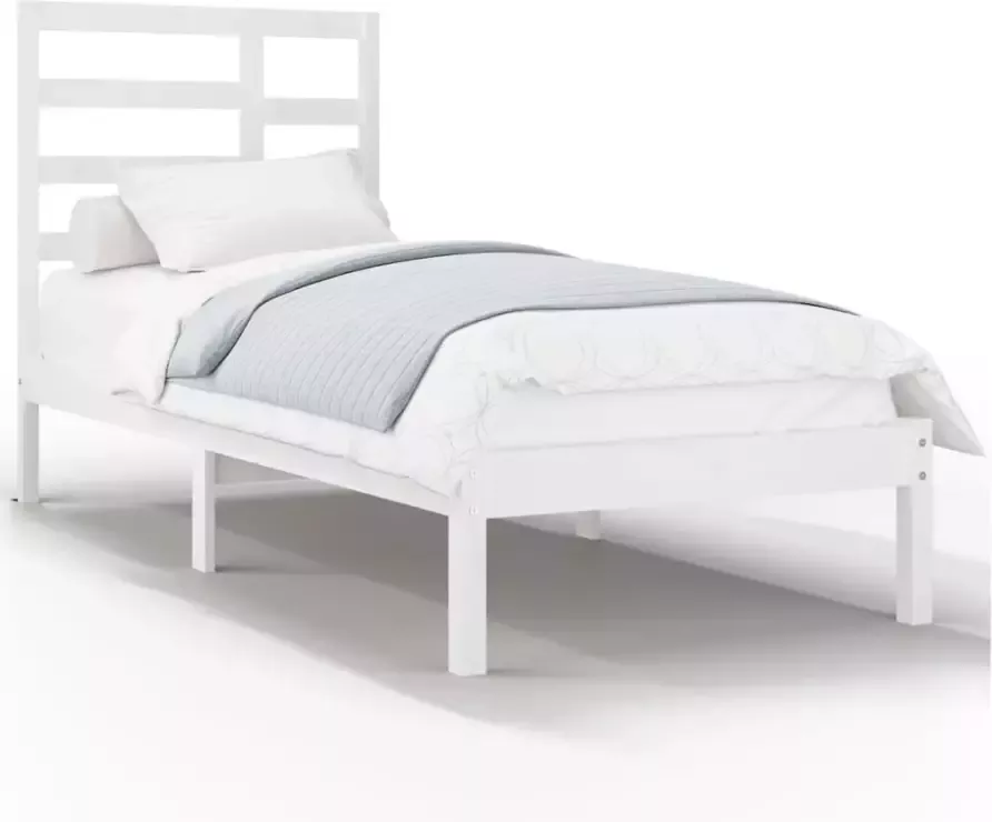 VidaXL -Bedframe-massief-hout-wit-90x190-cm-3FT6-Single - Foto 4