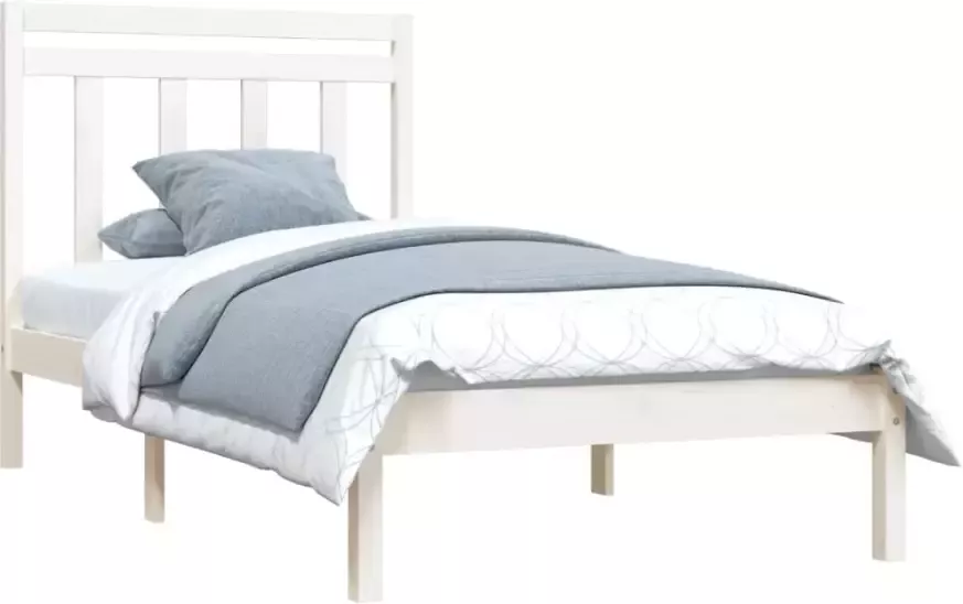 VidaXL -Bedframe-massief-hout-wit-90x190-cm-3FT-Single - Foto 1