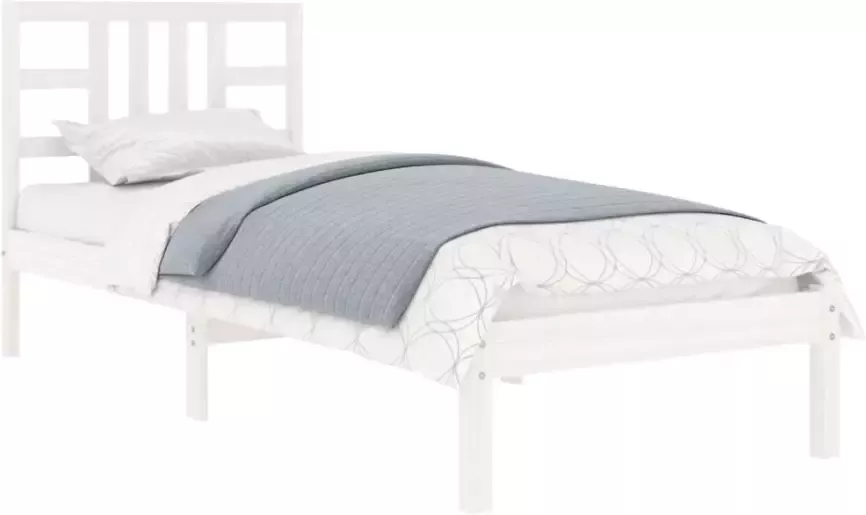 VidaXL -Bedframe-massief-hout-wit-90x190-cm-3FT-Single - Foto 1