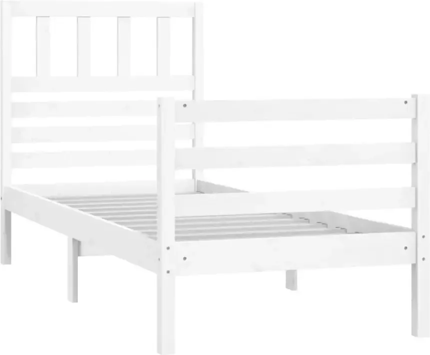 VidaXL -Bedframe-massief-hout-wit-90x200-cm - Foto 4