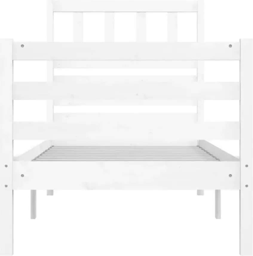 VidaXL -Bedframe-massief-hout-wit-90x200-cm - Foto 2
