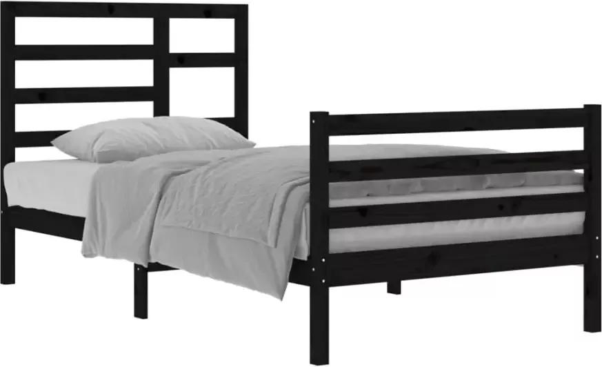 VidaXL -Bedframe-massief-hout-zwart-100x200-cm - Foto 4