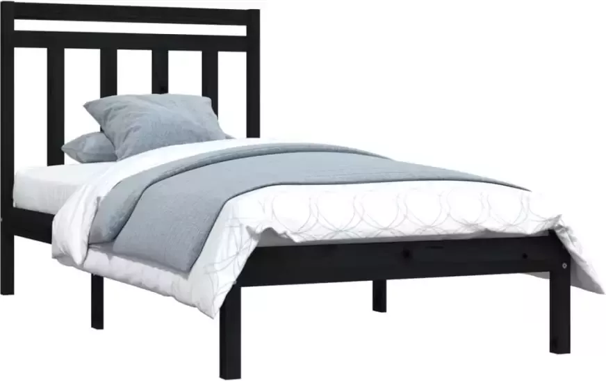 VidaXL -Bedframe-massief-hout-zwart-100x200-cm - Foto 16