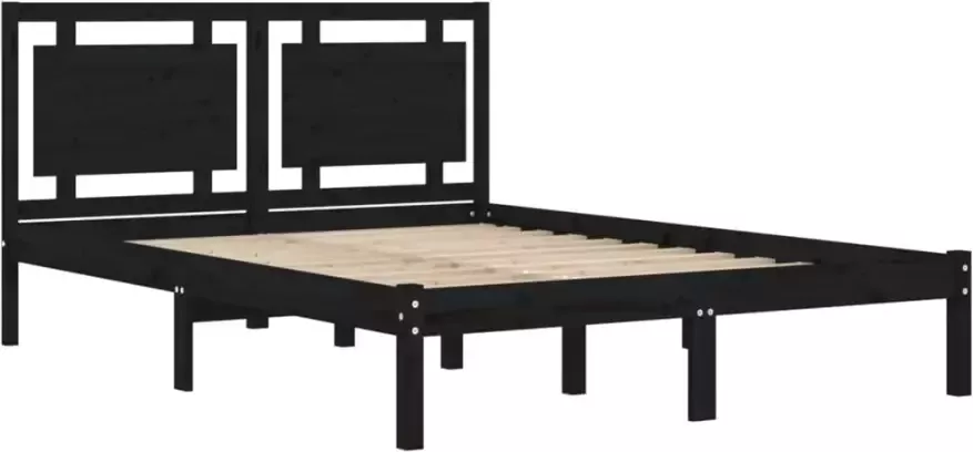 VidaXL -Bedframe-massief-hout-zwart-120x190-cm-4FT-Small-Double - Foto 3