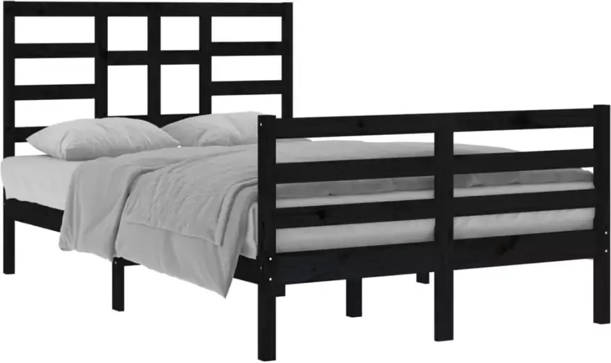 VidaXL -Bedframe-massief-hout-zwart-120x200-cm - Foto 5