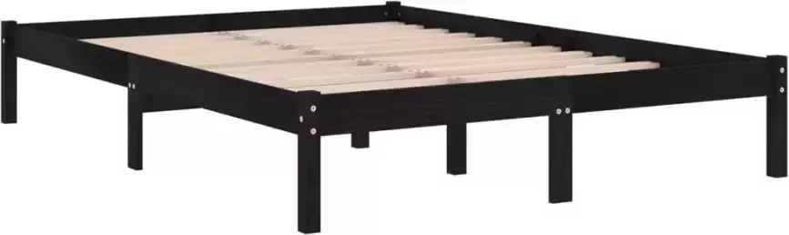 VidaXL -Bedframe-massief-hout-zwart-135x190-cm-4FT6-Double - Foto 4