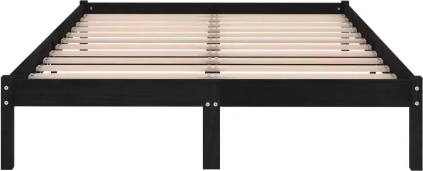 VidaXL -Bedframe-massief-hout-zwart-135x190-cm-4FT6-Double - Foto 3