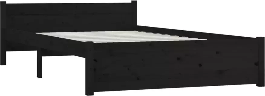 VidaXL -Bedframe-massief-hout-zwart-135x190-cm-4FT6-Double - Foto 4