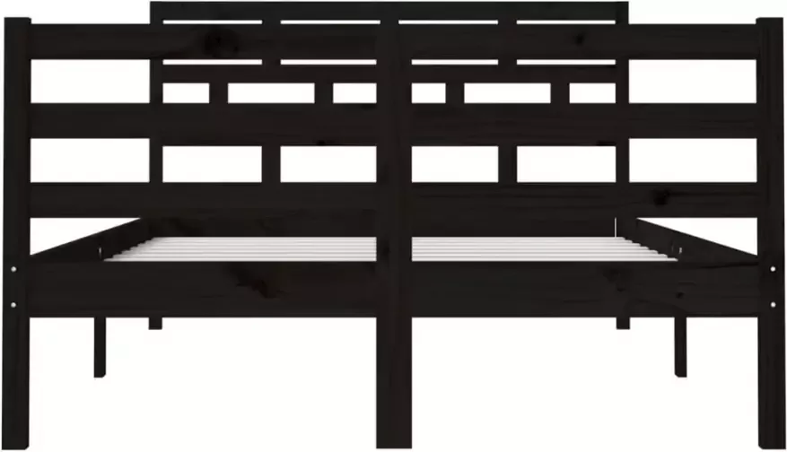 VidaXL -Bedframe-massief-hout-zwart-135x190-cm-4FT6-Double - Foto 4