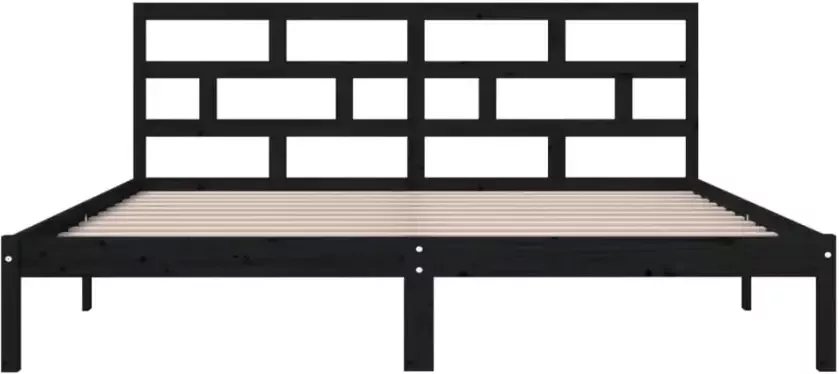 VidaXL -Bedframe-massief-hout-zwart-135x190-cm-4FT6-Double - Foto 5