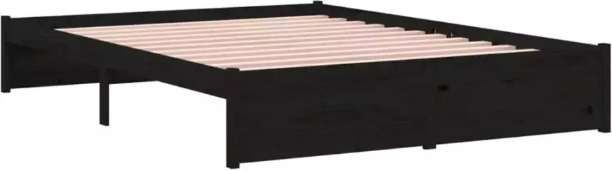 VidaXL -Bedframe-massief-hout-zwart-140x190-cm - Foto 4