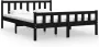 VIDAXL Bedframe massief hout zwart 140x190 cm - Thumbnail 2