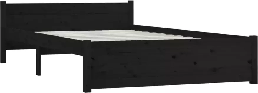 VidaXL -Bedframe-massief-hout-zwart-140x200-cm - Foto 4