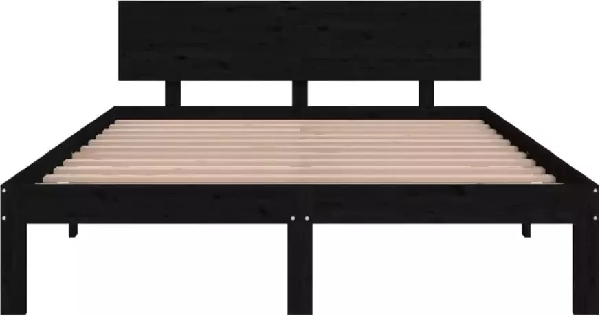 VidaXL -Bedframe-massief-hout-zwart-150x200-cm-5FT-King-Size - Foto 4