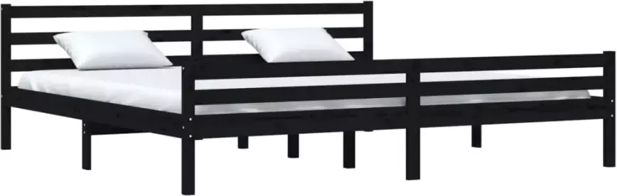 VidaXL -Bedframe-massief-hout-zwart-200x200-cm - Foto 4