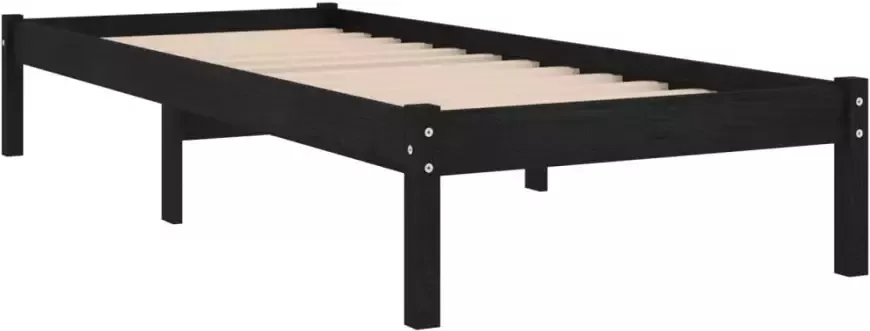 VidaXL -Bedframe-massief-hout-zwart-75x190-cm-2FT6-small-single - Foto 4