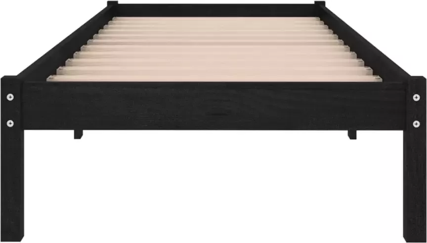 VidaXL -Bedframe-massief-hout-zwart-75x190-cm-2FT6-small-single - Foto 3