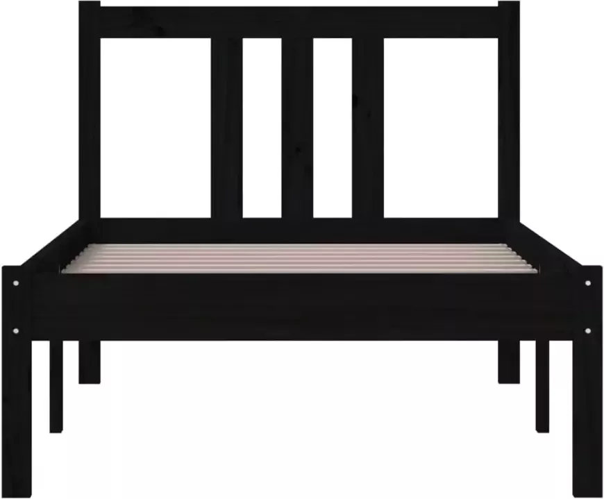 VidaXL -Bedframe-massief-hout-zwart-75x190-cm-2FT6-Small-Single - Foto 2
