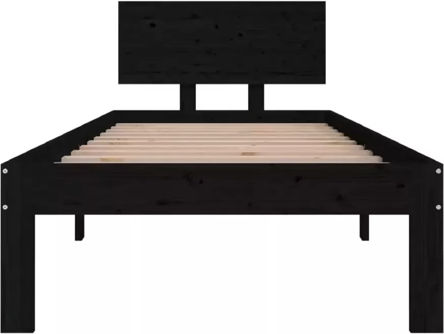 VidaXL -Bedframe-massief-hout-zwart-75x190-cm-2FT6-Small-Single - Foto 2
