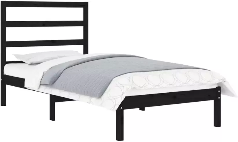 VidaXL -Bedframe-massief-hout-zwart-75x190-cm-2FT6-Small-Single - Foto 7