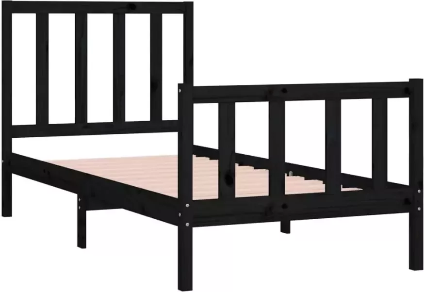 VidaXL -Bedframe-massief-hout-zwart-90x190-cm-3FT-Single - Foto 4