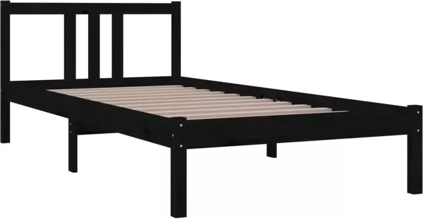 VidaXL -Bedframe-massief-hout-zwart-90x200-cm - Foto 7