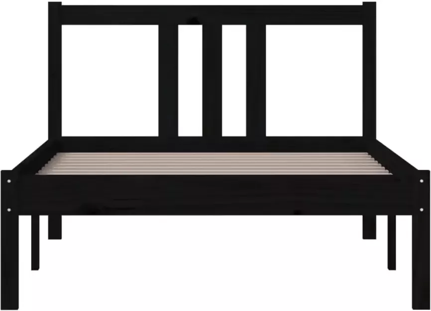 VidaXL -Bedframe-massief-hout-zwart-90x200-cm - Foto 2