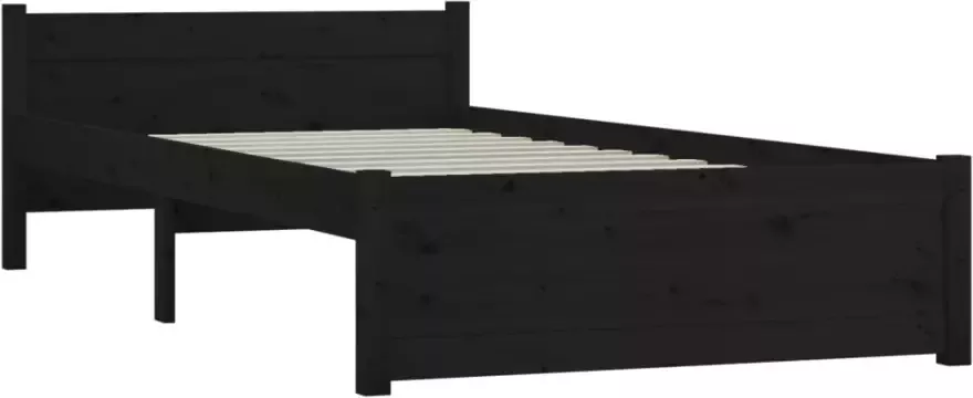 VidaXL -Bedframe-massief-hout-zwart-90x200-cm - Foto 3