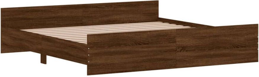 VidaXL -Bedframe-met-hoofd--en-voeteneinde-bruineikenkleurig-180x200-cm