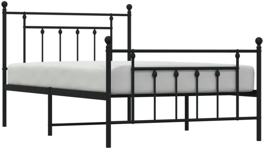 VidaXL -Bedframe-met-hoofd--en-voeteneinde-metaal-zwart-107x203-cm - Foto 7