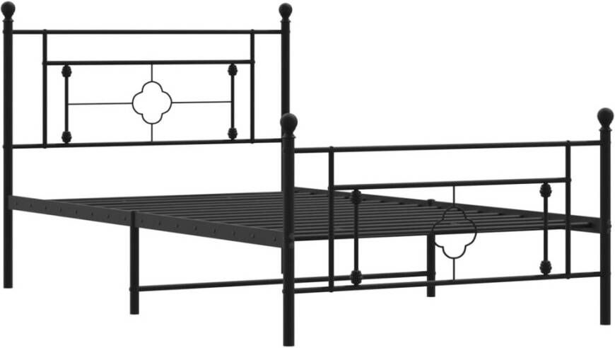VidaXL -Bedframe-met-hoofd--en-voeteneinde-metaal-zwart-107x203-cm - Foto 8
