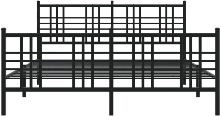 VidaXL -Bedframe-met-hoofd--en-voeteneinde-metaal-zwart-160x200-cm - Foto 2