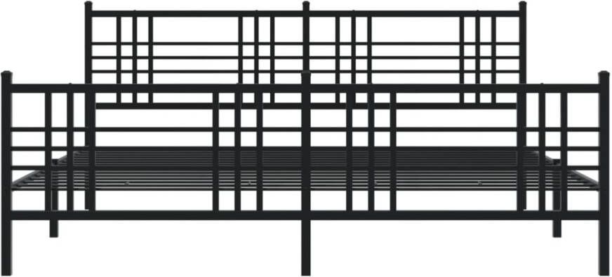 VidaXL -Bedframe-met-hoofd--en-voeteneinde-metaal-zwart-180x200-cm - Foto 2