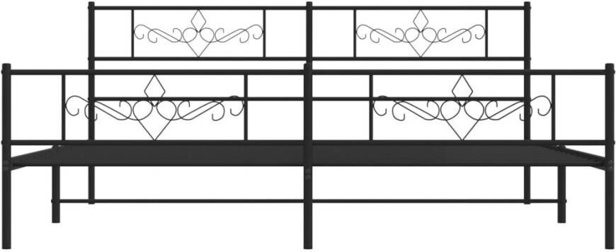 VidaXL -Bedframe-met-hoofd--en-voeteneinde-metaal-zwart-183x213-cm - Foto 8