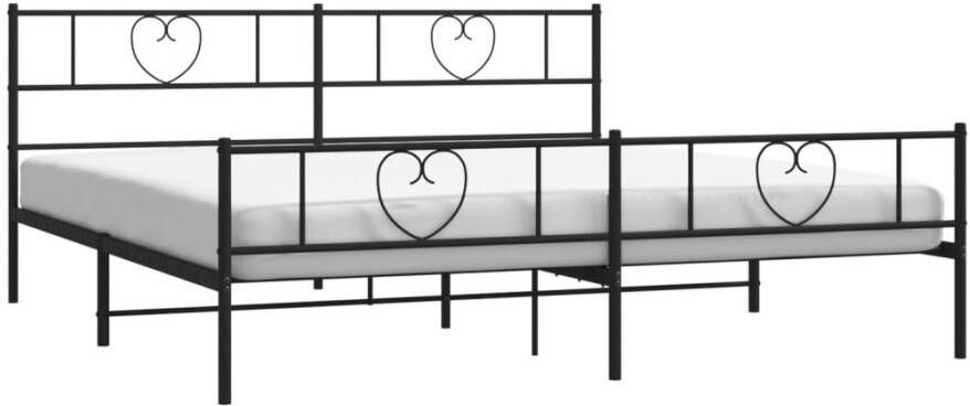 VidaXL -Bedframe-met-hoofd--en-voeteneinde-metaal-zwart-183x213-cm - Foto 6