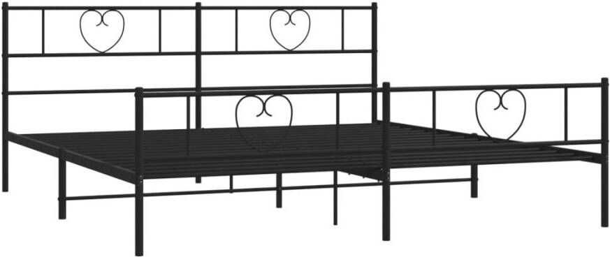 VidaXL -Bedframe-met-hoofd--en-voeteneinde-metaal-zwart-183x213-cm - Foto 7
