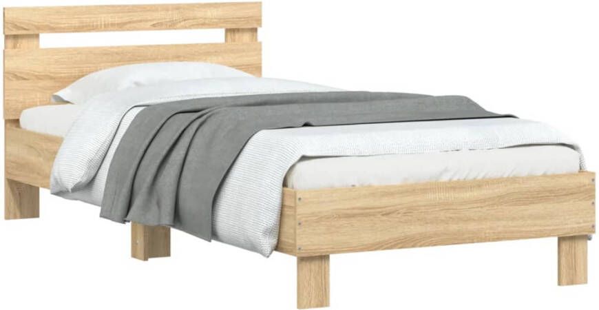 VidaXL -Bedframe-met-hoofdbord-bewerkt-hout-sonoma-eiken-75x190-cm - Foto 8