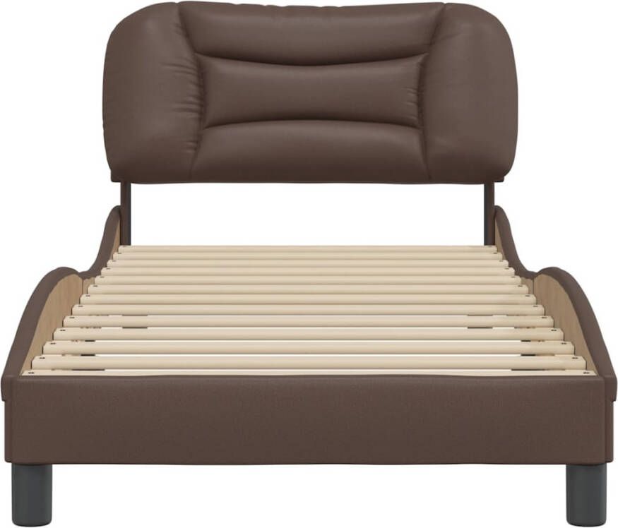VidaXL Bedframe zonder matras Hvar kunstleer bruin 90x190 cm - Foto 6