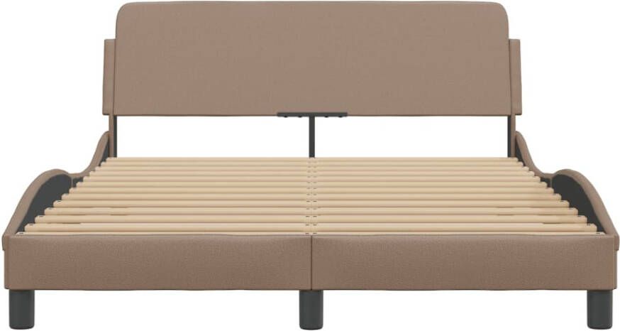 VidaXL -Bedframe-met-hoofdbord-kunstleer-cappuccinokleurig-140x200-cm - Foto 10