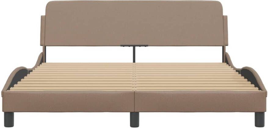 VidaXL -Bedframe-met-hoofdbord-kunstleer-cappuccinokleurig-160x200-cm - Foto 3