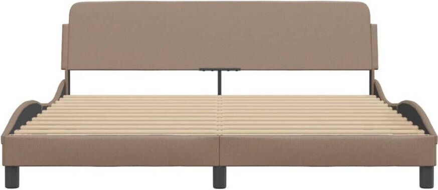 VidaXL -Bedframe-met-hoofdbord-kunstleer-cappuccinokleurig-180x200-cm - Foto 2